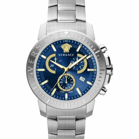 Versace Men's Steel 45mm Chrono Watch
